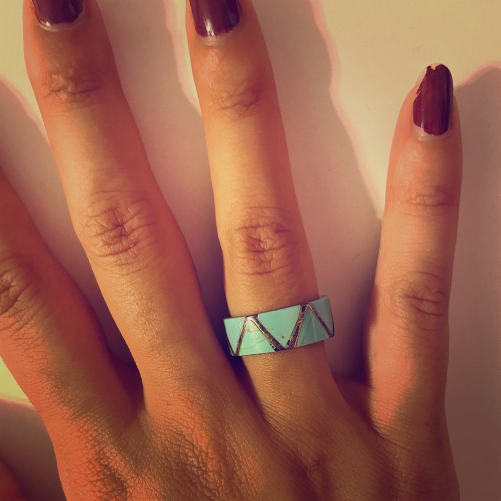 Turquoise and silver ring